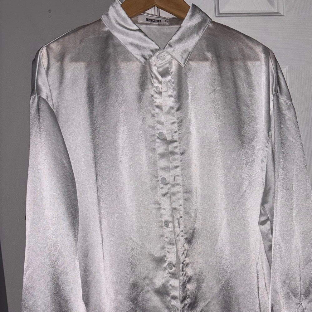 Missguided + White Dress Shirt Elegant Cotton